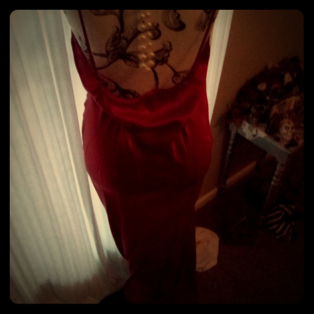 Red Satin Night gown/ Dress